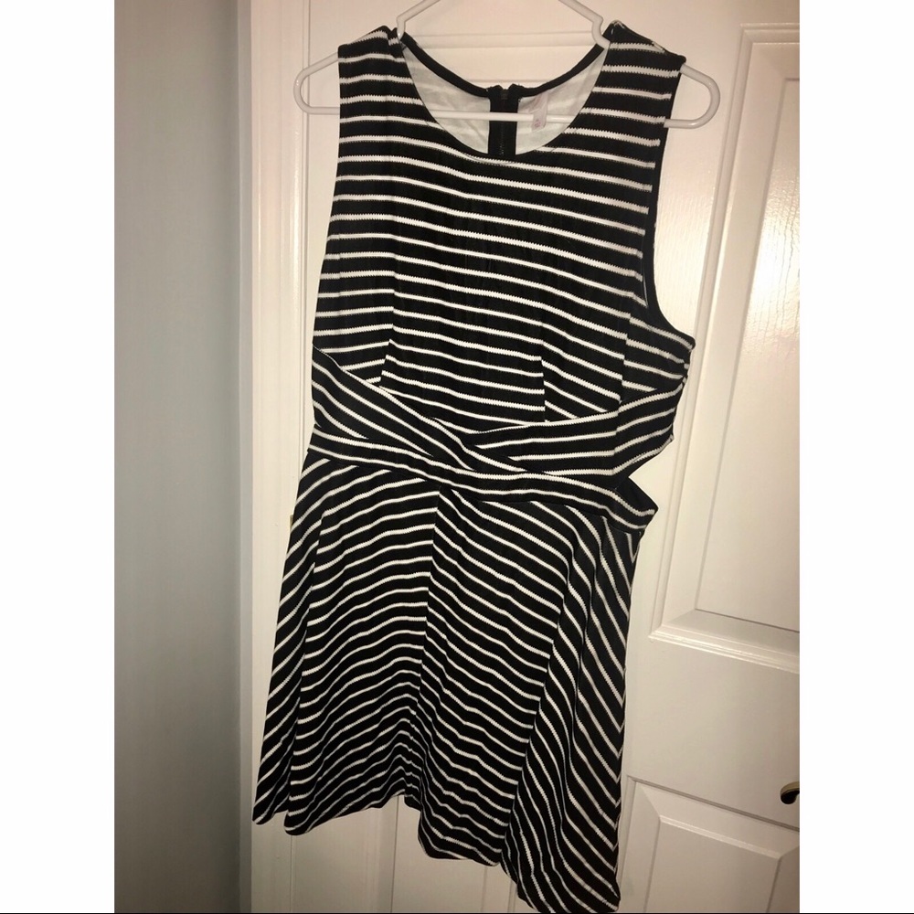 Striped cutout dress